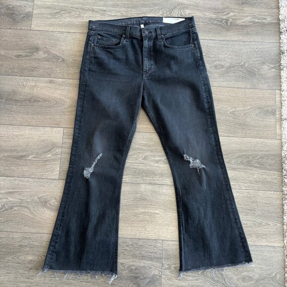 Rag & Bone 10” Crop Flare Raw Hem Jeans - Picture 10 of 11
